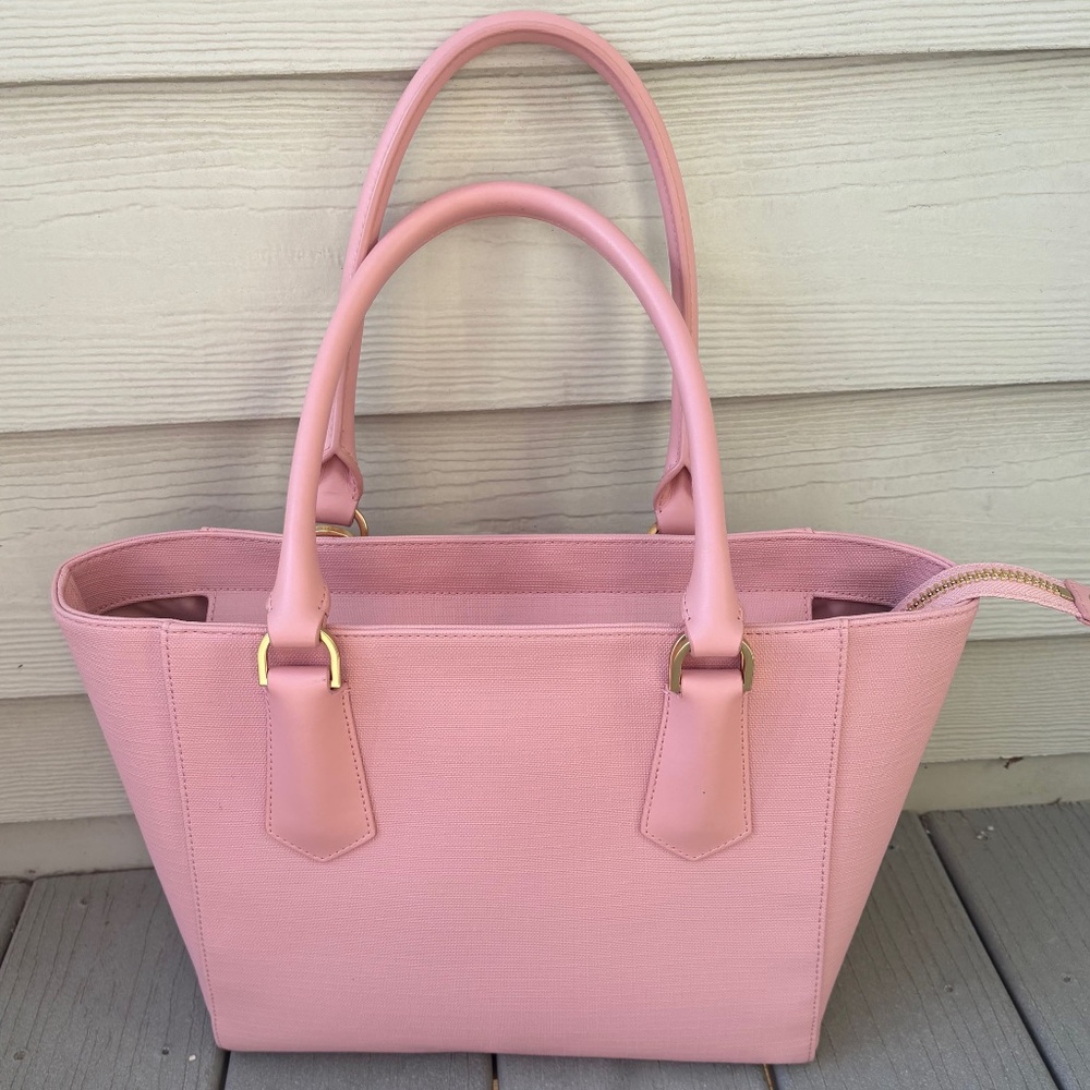 Dagne Dover Pink Tote with Gold Hardware - Picture 2 of 6
